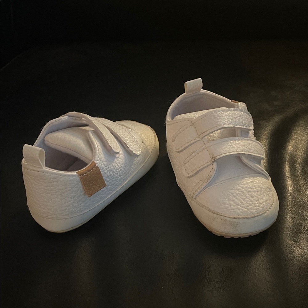 White Kids Shoes with Velcro Straps